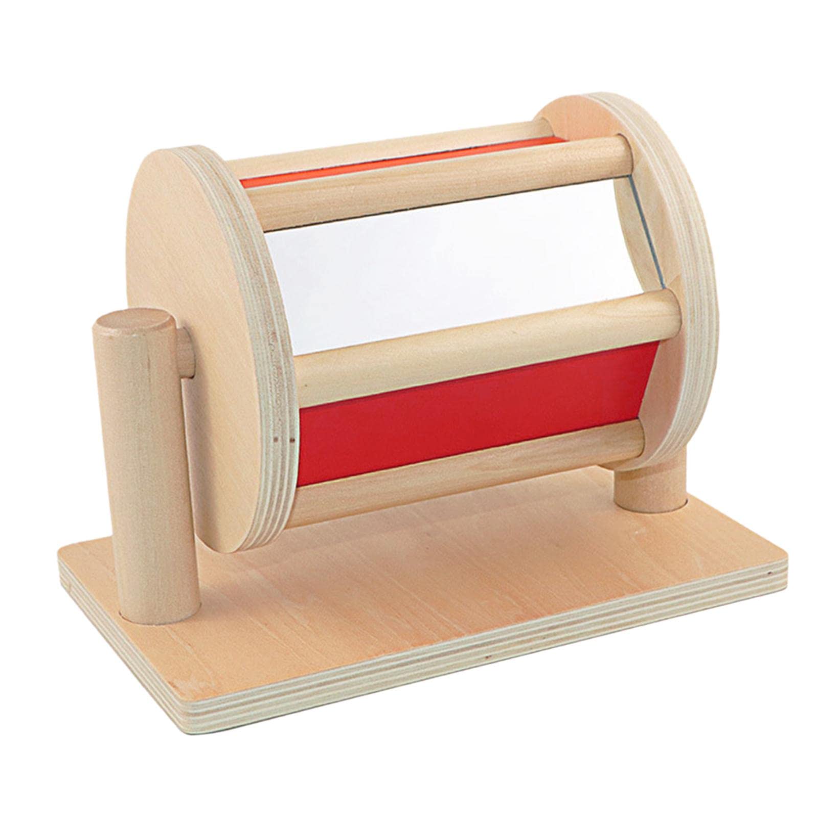 The Style Sutra Montessori Materials Wooden Sensory Rotatable Drum For Infant Toddler Roller