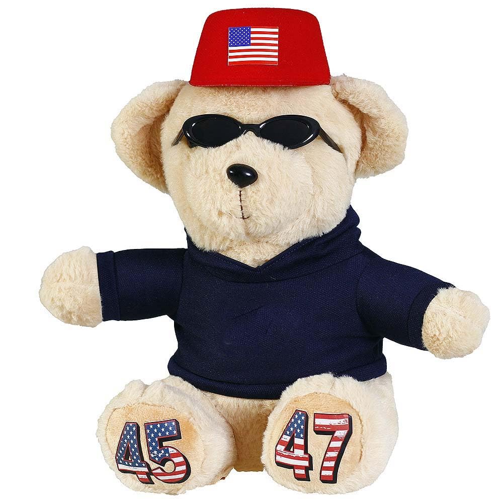 Lanxitown President Donald Bear With Red Hat President Donald Merchandise President Donald Teddy Bear Donald Gifts Funny Toys