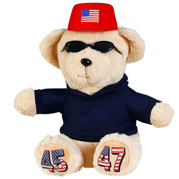 Lanxitown President Donald Bear With Red Hat President Donald Merchandise President Donald Teddy Bear Donald Gifts Funny Toys