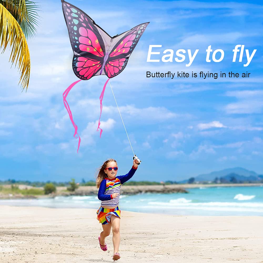 Butterfly Kite For Kids And Adults, Easy To Fly Large Butterfly Kites With Long Tail For Kids Age 4-8-12 Outdoor Games Activitie