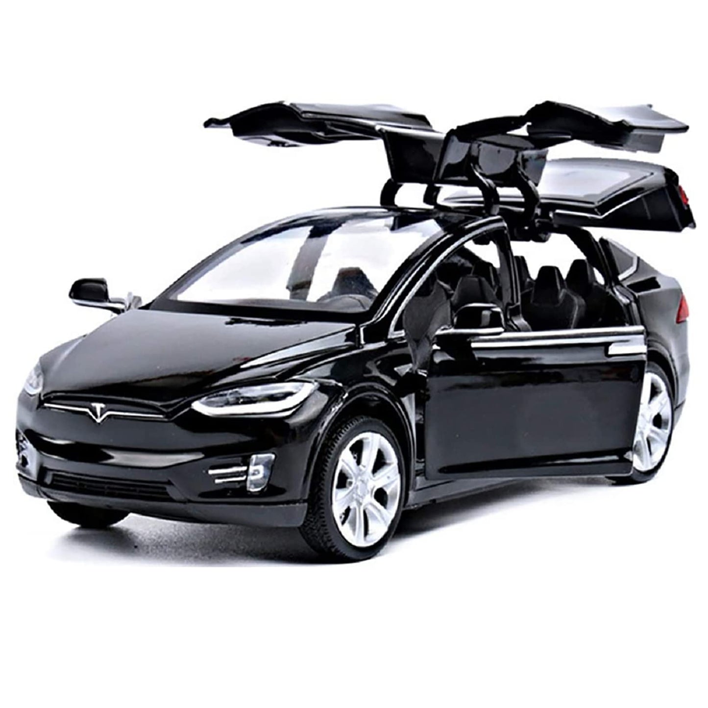 Gidoyi Toy Car Model X, Pull Back Car Toys Alloy Vehicles With Lights And Sound 1:32 Scale Model Car (Black)