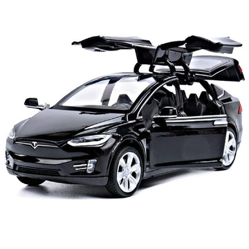 Gidoyi Toy Car Model X, Pull Back Car Toys Alloy Vehicles With Lights And Sound 1:32 Scale Model Car (Black)