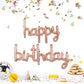 Beishida Rose Gold Happy Birthday Balloons Banner 16 Inch Mylar Foil Birthday Letters Balloons Sign Reusable For Birthday Decora