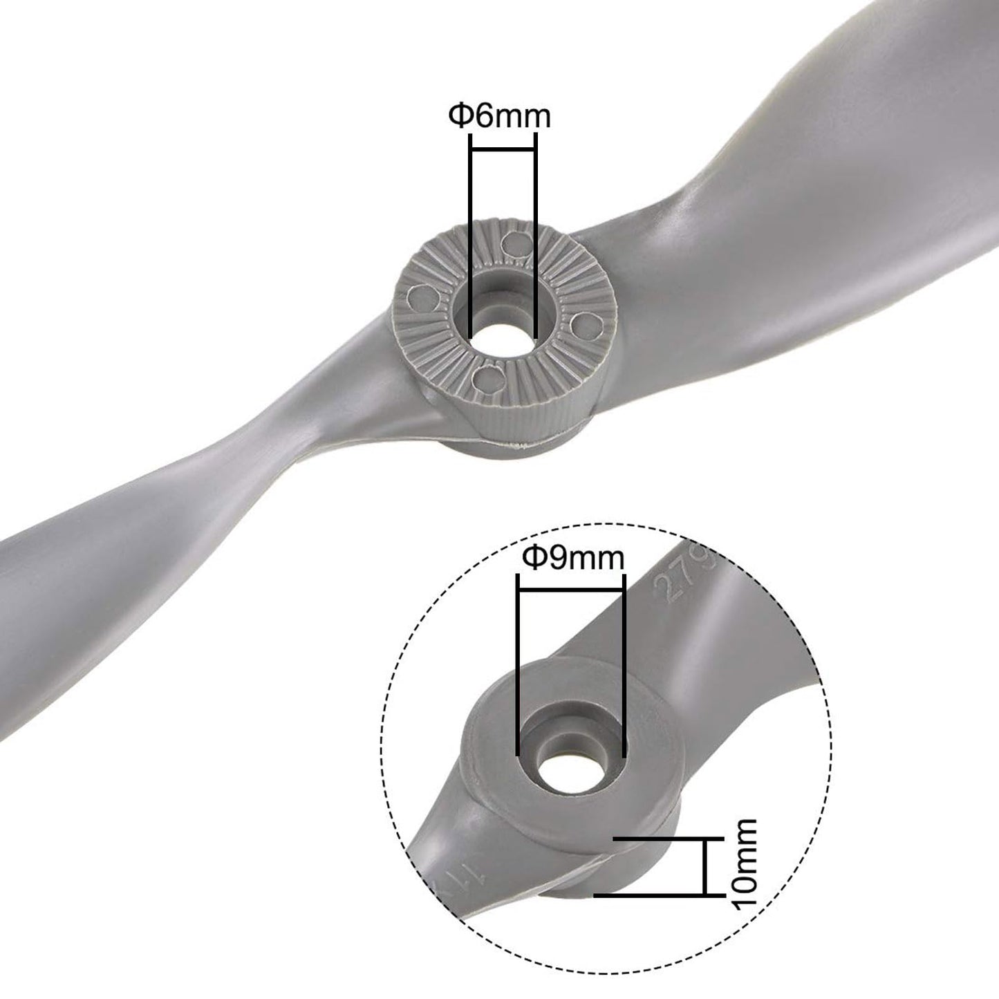 Top-Vigor 2Pcs Cw Rc Propellers 1170 11 X 7 Inch 2-Vane Rc Vehicle Propellers Replacement For Rc Airplane With Adapter Rings Nyl