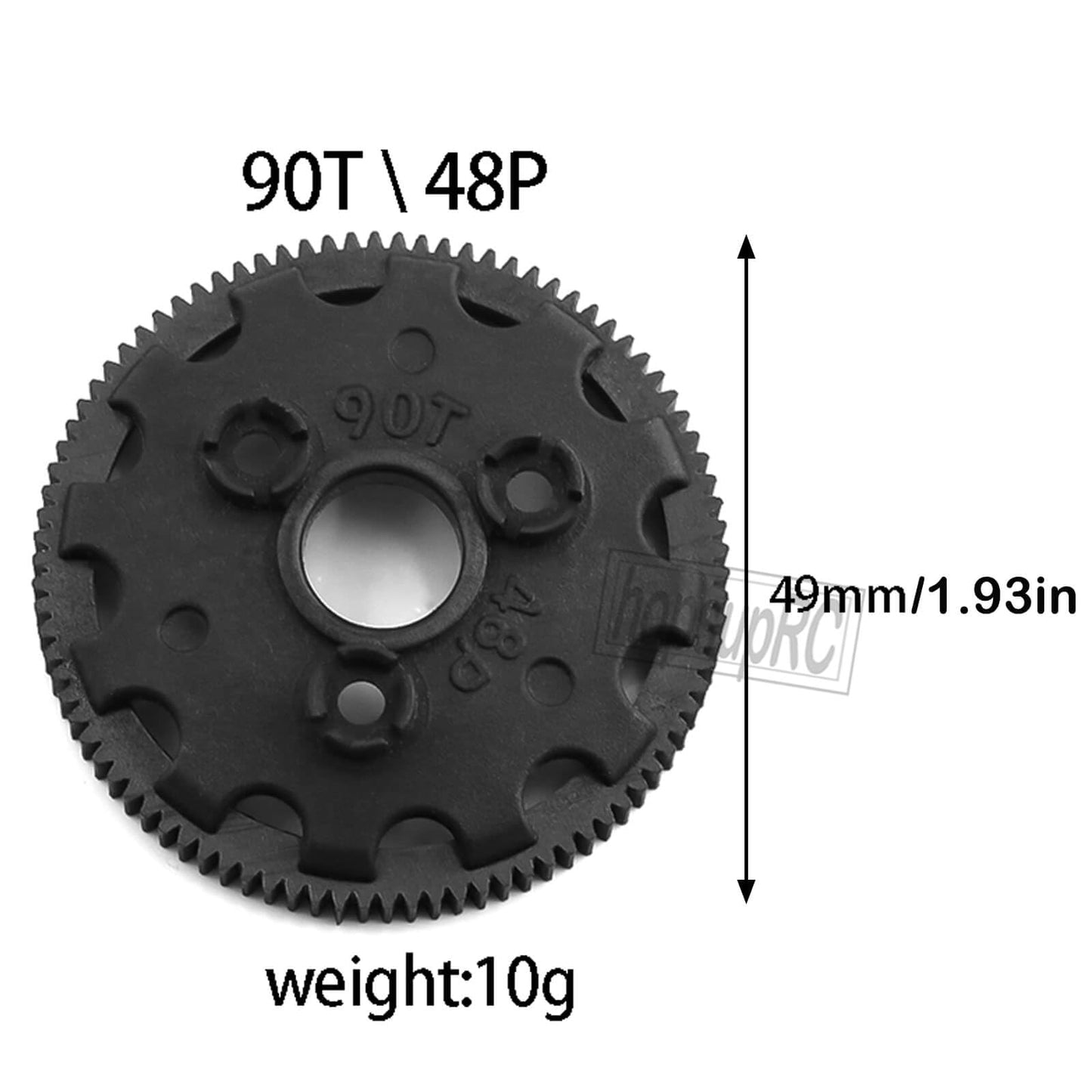 Hopsuprc Nylon 48P 90T Spur Gear Upgrades Part For 1/10 Slash 2Wd Rustler Stampede Bandit Vxl Xl-5,Nylon 48P 90T Transmission Ge