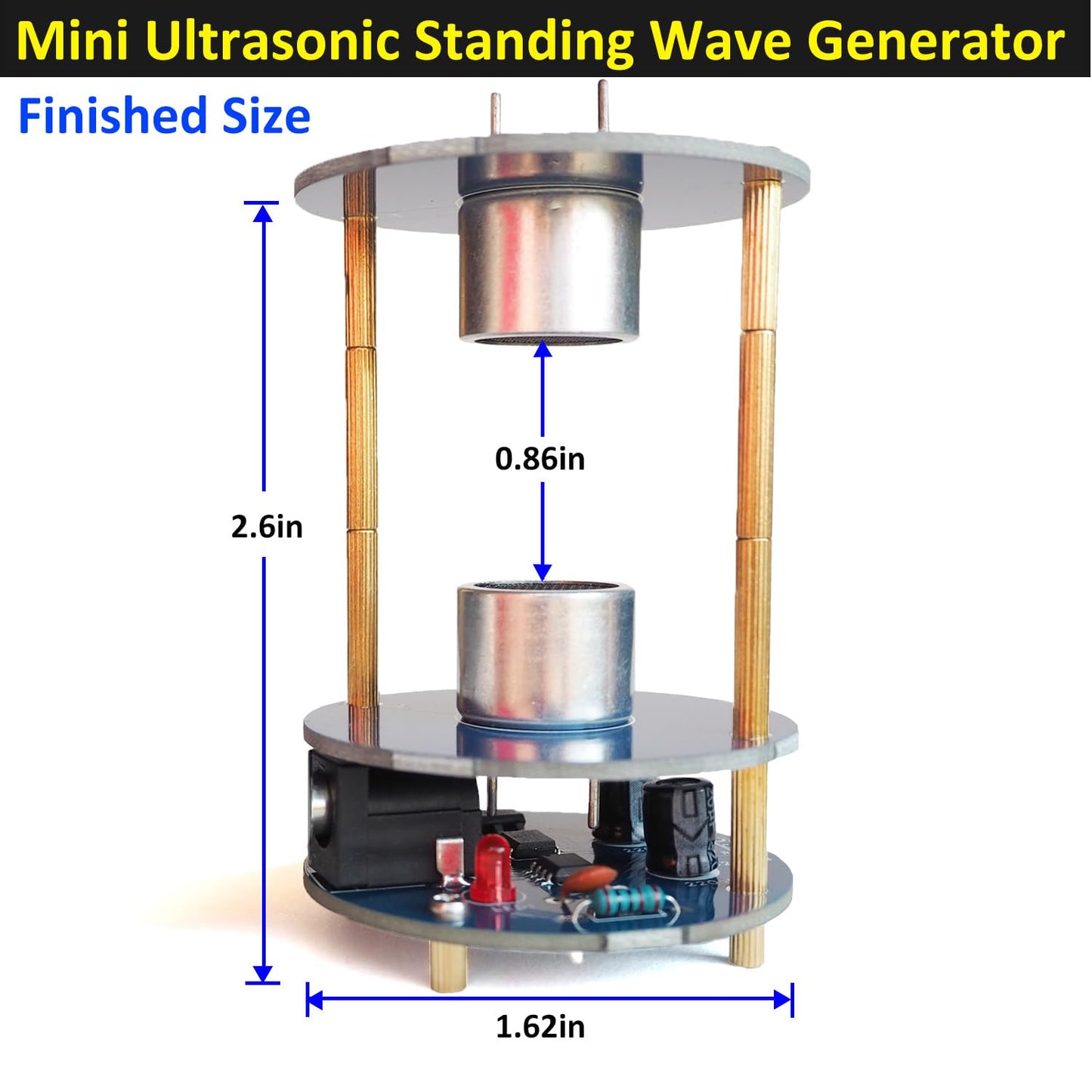 VIGURTIME DIY Ultrasonic Suspension Solder Kit, Mini Levitator, Plastic, Blue, VT-29, STEM Project for Soldering Practice and Learning