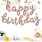 Toniful Rose Gold Happy Birthday Balloons Banner,Cursive Happy Birthday Balloons Rose Gold Birthday Decorations Rose Gold Mylar