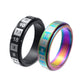 Mesnt Mid Finger Rings for Women, 6MM Numbers Rotatable Anti Stress Fidget Spinner Ring, Colorful Black Size Colorful 7 & Black 