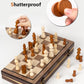 Chess Set 15'' Chess Board Wooden Magnetic Folding Chess Board Set For Adults & Kids Checkers Game For Kids Portable Travel Ches