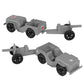 Timmee Combat Patrol Willys & Artillery - Gray 4Pc Playset Usa Made