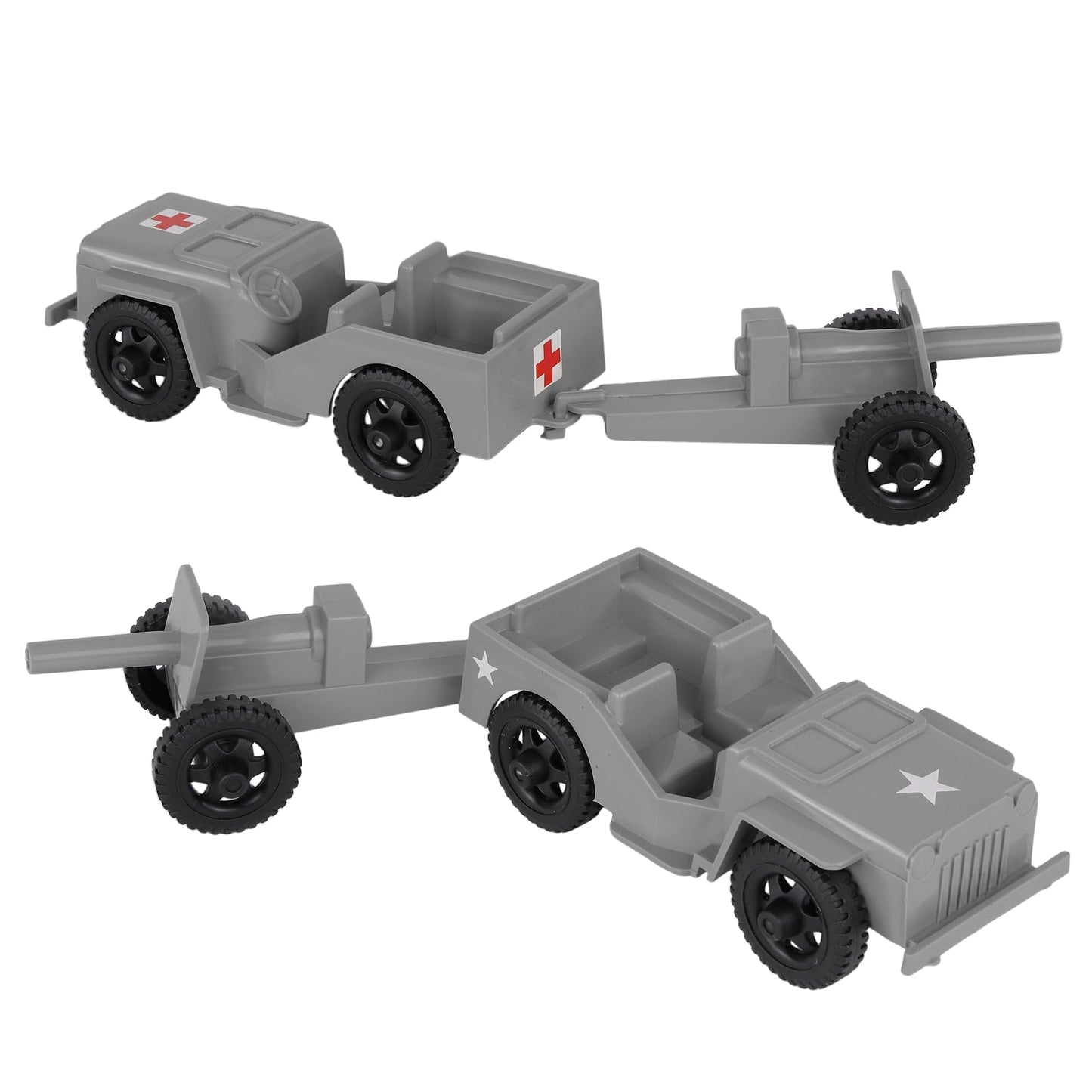 Timmee Combat Patrol Willys & Artillery - Gray 4Pc Playset Usa Made