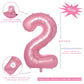 Vonokee 40 Inch Pink Giant Number Balloons 2, Jumbo Digital Foil Mylar Balloon For Birthday Party Wedding Anniversary Celebratio