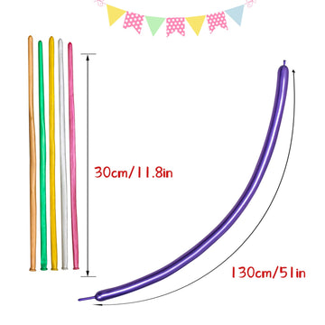Metallic 260 Long Balloons 100 Pack Multicolored Twisting Animal Balloons Modeling Long Magic Balloons For Diy Animal Model Wedd