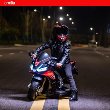 Tcaraiwen Aprilia Licensed 24V Kids Electric Motorcycle,Ride-On Motorcycle Speed Up To 10Mph With Side Wheels, Key Switch And Mp