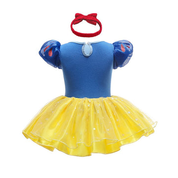 Snow Baby Girls Costume For Infant Romper Onesie Babysuit Birthday Christmas Halloween With Headband 6-9Months(E04-80)