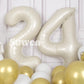 SUWEN 40 Inch Cream White Foil Number Balloons 0-9 Jumbo Mylar Birthday Party Decorations for Men & Women