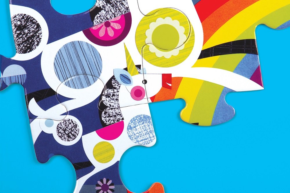 Mudpuppy Unicorns Pouch Puzzle, 12 Extra-Thick Pieces, 14   x11    - Great for Kids Age 2+ - Perfect for Travel - Helps Develop