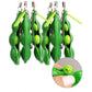 10 Pieces Extrution Beans Fidget Toy  Stress Relief Fidget Toys Funny Squishy Edamame Soy Beans Pea Popper Keychain Keyring
