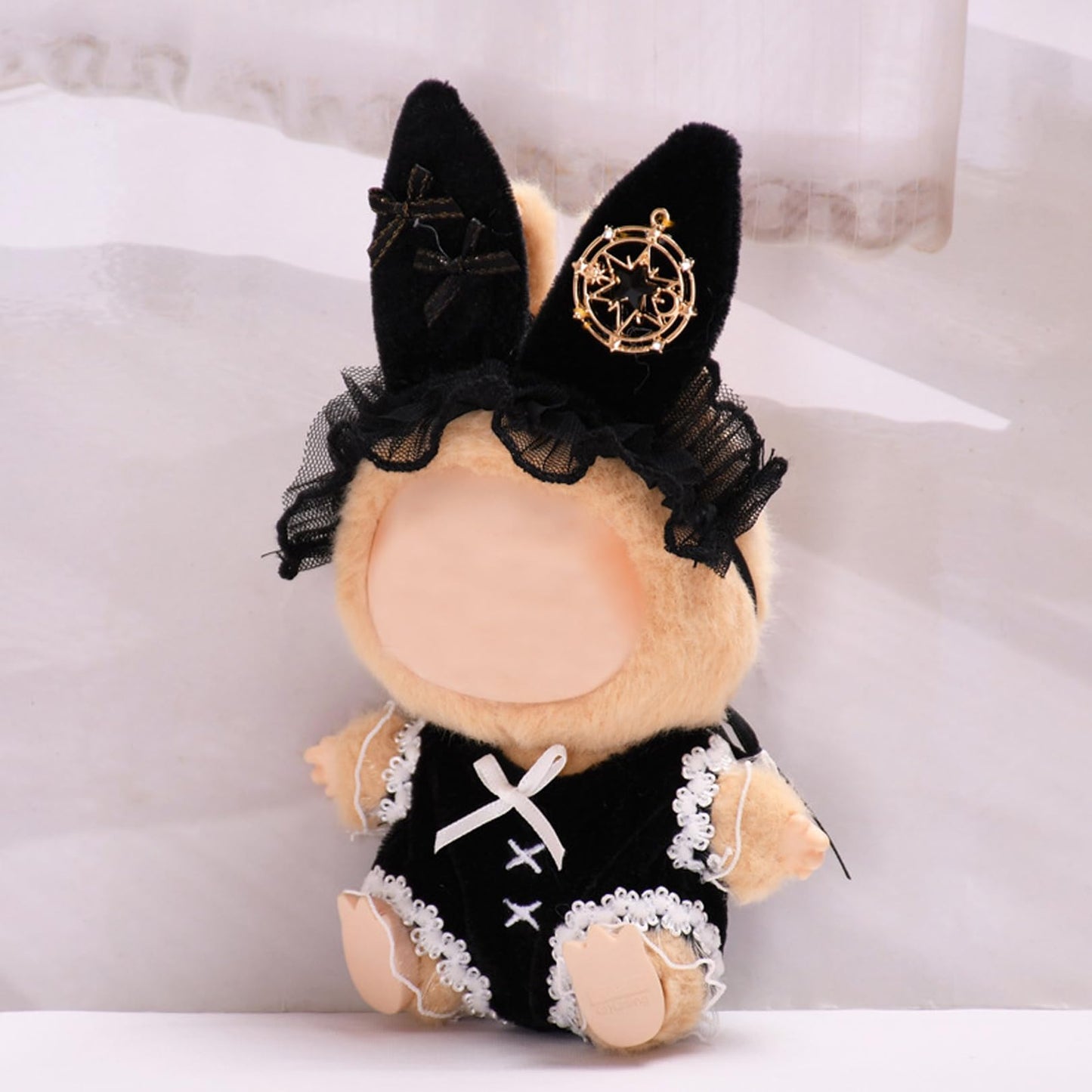 Mrwtesio Doll Clothes for Lububu  2-Piece Doll Fashion  Lububu Outfits Set  enhanced La Boo-Boo Doll Accessories for Boys and Girls (No Doll) (Black A)