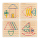 Coogam Wooden Geoboard - 8x8 STEM Puzzle with 30 Pattern Cards & Latex Bands, Multi-color Educational Toy for Kids