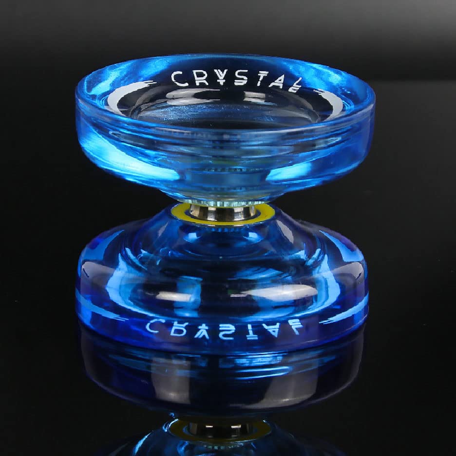 Magicyoyo Pack Of 2 Responsive Yoyos For Kids Beginners, K2 Crystal Yoyos With 2 Yoyo Gloves, 2 Yoyo Bags, 12 Yoyo Strings (Crystal Blue+Blue Pink Yellow)