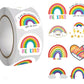 500 Pieces(8 Patterns)Rainbow Stickers Colorful Fashion Graffiti Rolls Self Adhesive Seals For Kids Girls Boys Teens Adults For