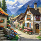 Tulip N Turtle Hill Side Village Diy Acrylic Paint By Number Kit For Adults Beginner Canvas Painting By Number Acrylic Painting.