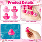 Haooryx 60Pcs Macaron Color Miniature Rubber Duckies Mini Pastel Float Ducky Pool Toy Novelty Squeeze Smile Ducks For Kids Birth