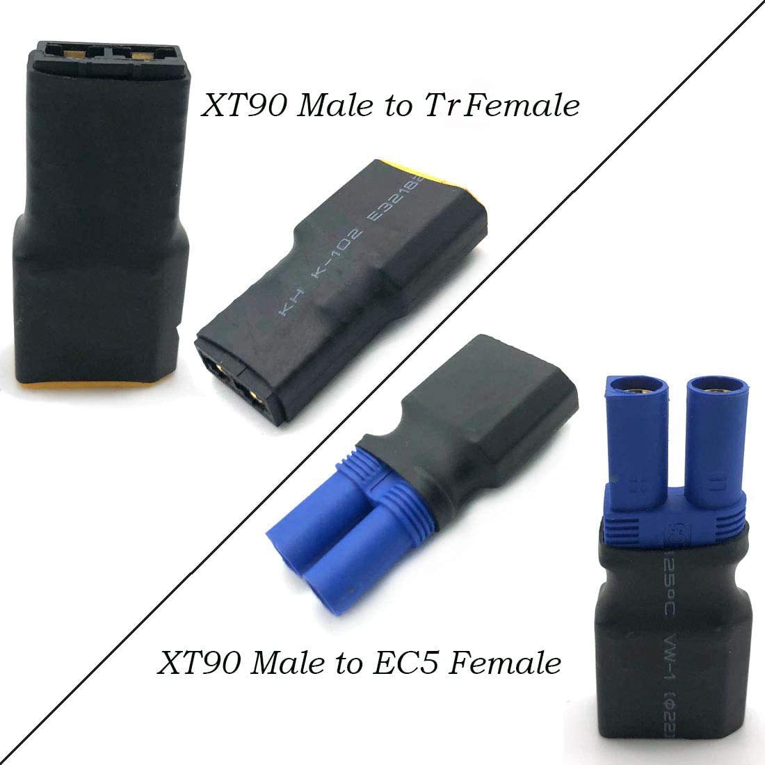 XT90 Male to Female EC5 ,XT90 Male to Female T,XT90 Male to Female XT60 Adapter Converter for FPV Drone RC Lipo NiMH Battery Cha