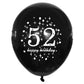 SHUNTAI 52nd Birthday Balloons, Black and Gold Latex Confetti, 12 inch, 15 Pieces, Rubber, SHUNTAI-52th Anniversary Party Supplies