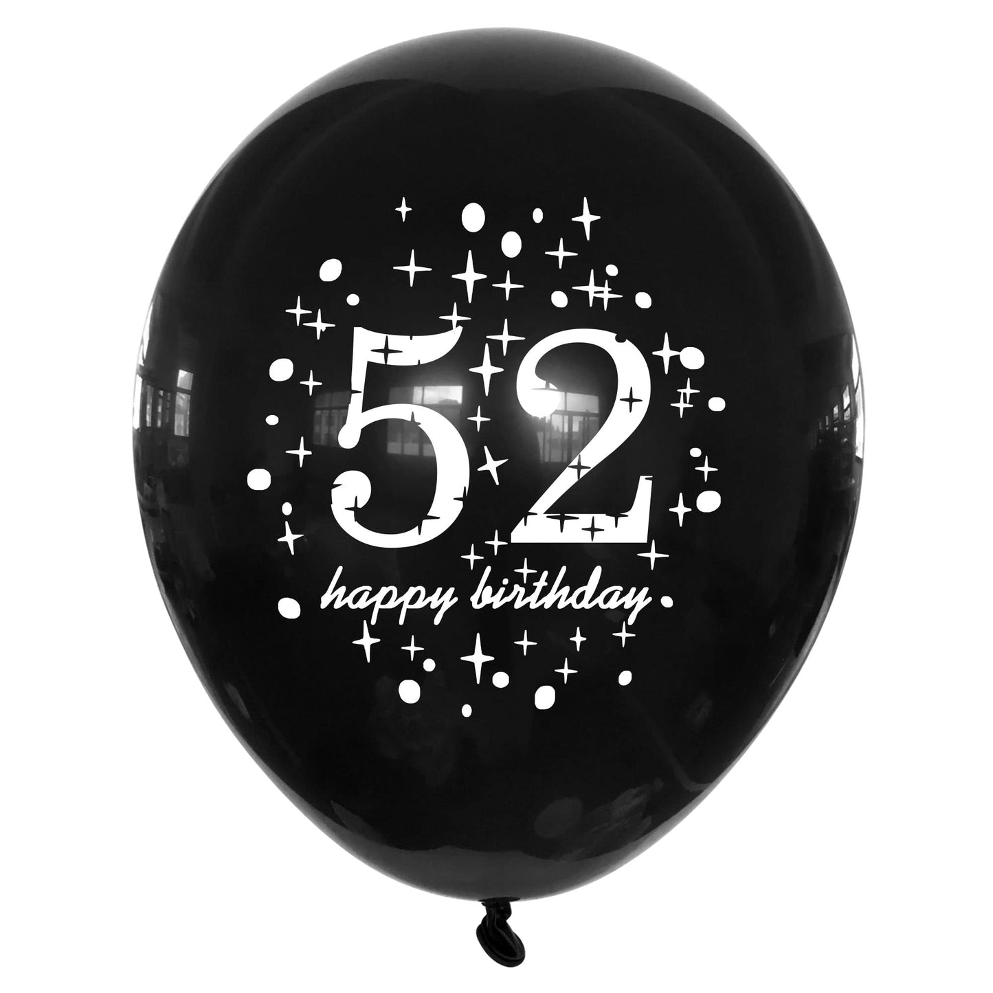 SHUNTAI 52nd Birthday Balloons, Black and Gold Latex Confetti, 12 inch, 15 Pieces, Rubber, SHUNTAI-52th Anniversary Party Supplies