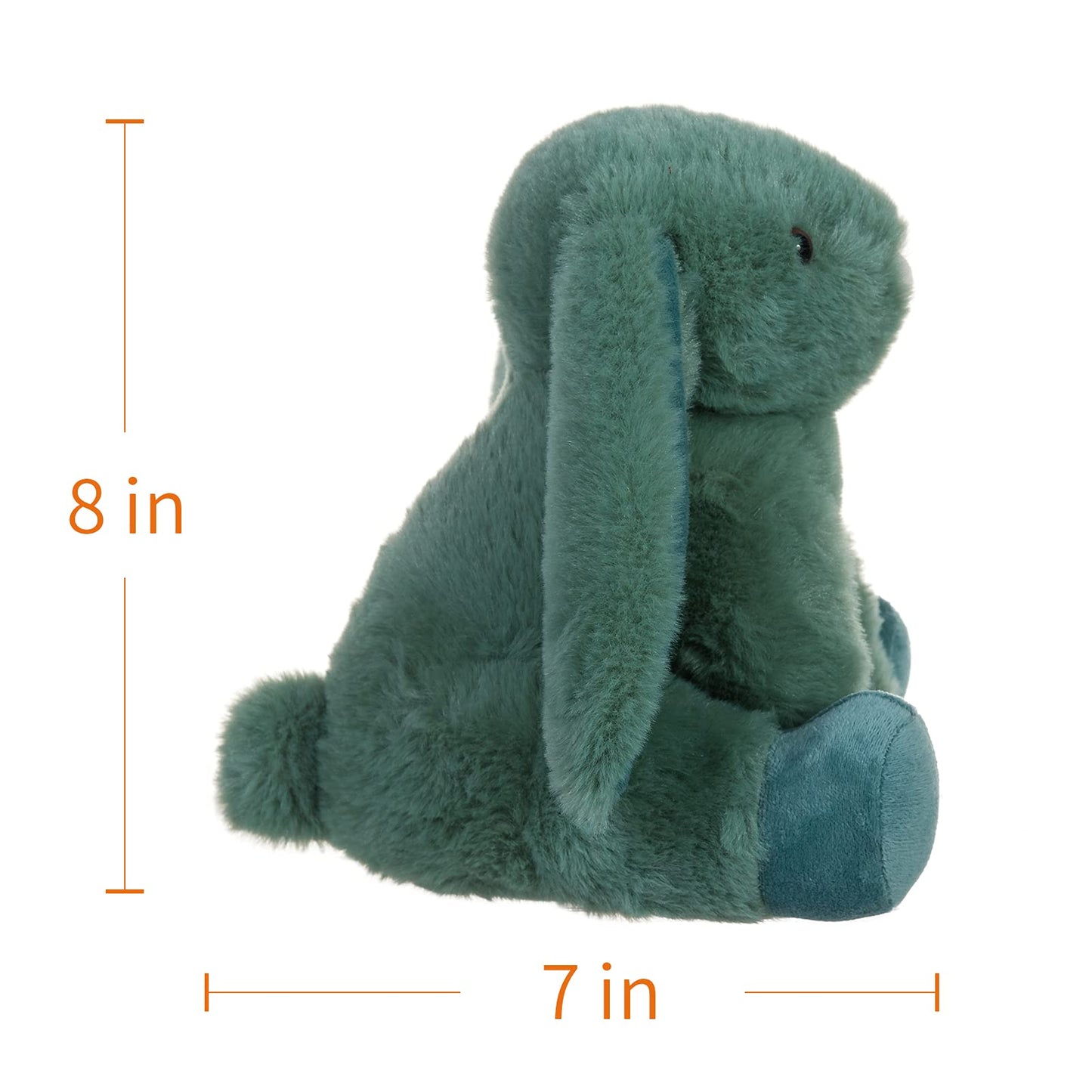 Apricot Lamb Toys Plush Green Bunny Rabbit Stuffed Animal With Fluffy Soft Ears (Green Bunny, 8 Inches)