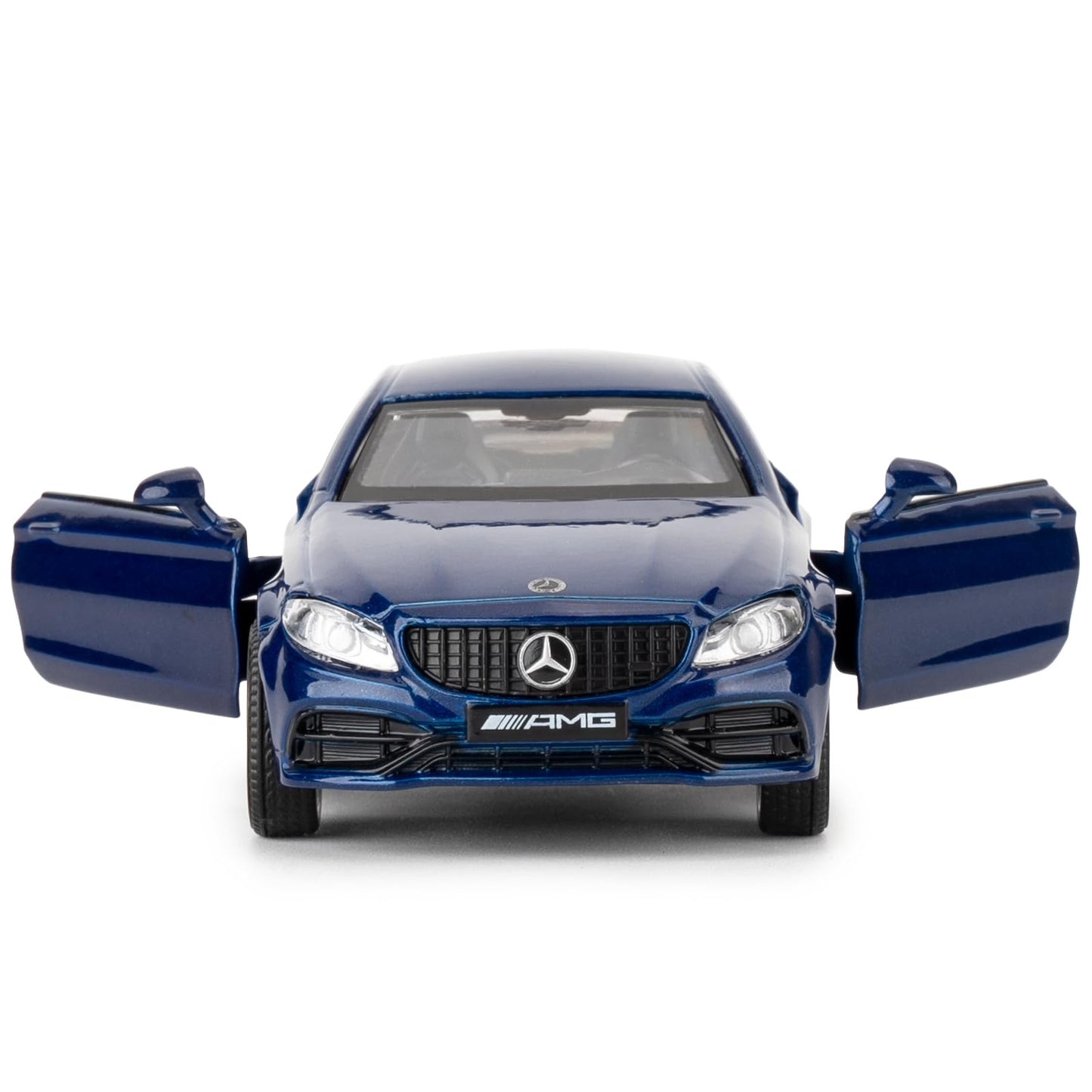 RMZ City 1:36 Diecast Benz C63 S AMG Toy Car, Blue, Pull Back, Doors Open, Kids Gift, Model 554987