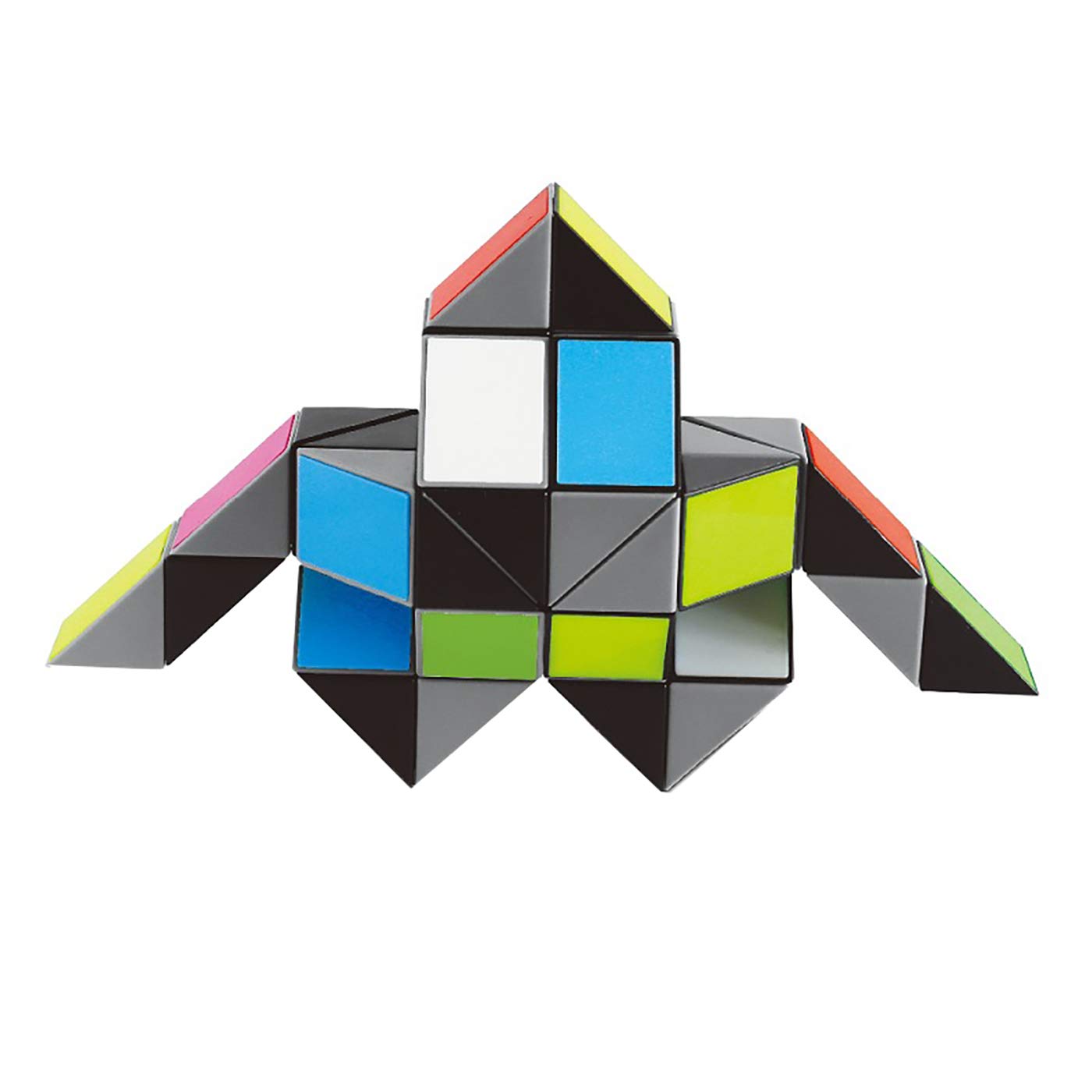 Larger Snake Cube Puzzle Fidget Sensory Toy Vivid Rainbow 8 Colors Magic Ruler Twist Cube Puzzle Games Brain Teaser Puzzles Top Anti-Anxiety Fidget Twisty Toys (48 Wedges)