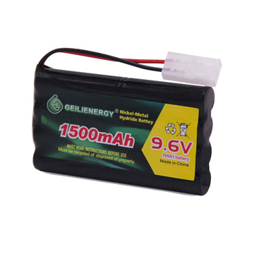GEILIENERGY 9.6V NI-MH Rechargeable Battery Pack with Standard Tamiya Connector for RC Car, Robots and OTC Genisys 239180 & EVO 