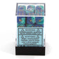 Chessex Dice d6 Sets: Gemini Blue / Teal with Gold - 12mm Six Sided Die (36) Block of Dice