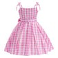 Mssmile-Fankid Girls Pink Costume Strap Dress Girls Pink Movie Cosplay Halloween Party Favors Outfit Clothes(6-7Year/120Cm,Kid-2)