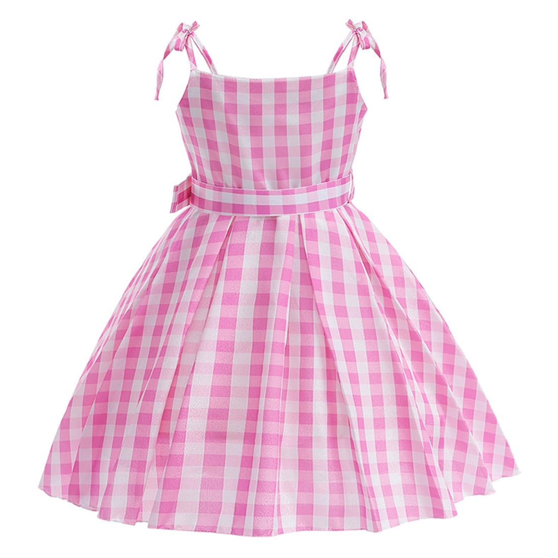 Mssmile-Fankid Girls Pink Costume Strap Dress Girls Pink Movie Cosplay Halloween Party Favors Outfit Clothes(7-8Year/130Cm,Kid-2)