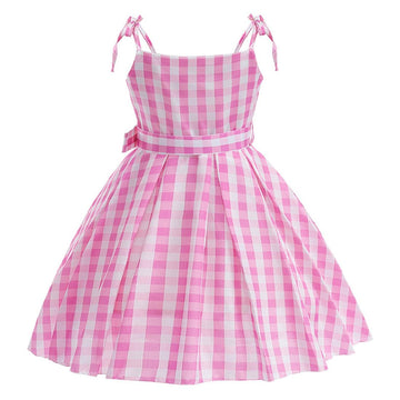 Mssmile-Fankid Girls Pink Costume Strap Dress Girls Pink Movie Cosplay Halloween Party Favors Outfit Clothes(9-10Year/140Cm,Kid-2)