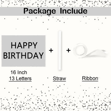 16 Inch Happy Birthday Balloon, Black Happy Birthday Balloons Banner Aluminum Foil Letters Balloons For Birthday Party Decoratio