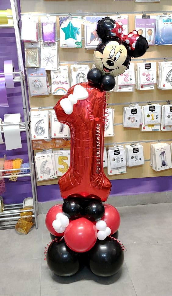 Red Number 1 Balloon For First Birthday 40 Inch, 1St One Number Balloons Birthday Decorations For Girl Boy Toddler Baby