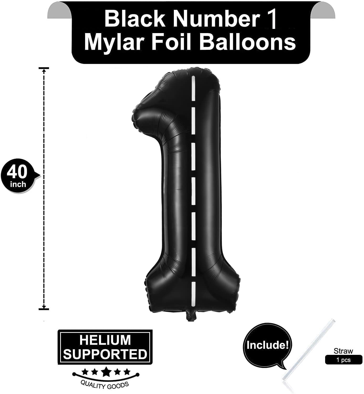 Race Car Number 1 Balloons,40 Inch Racing Car 1St Birthday Balloons Two Fast Balloon Race Track Black 1 Balloon Number For Cars Theme Birthday Party