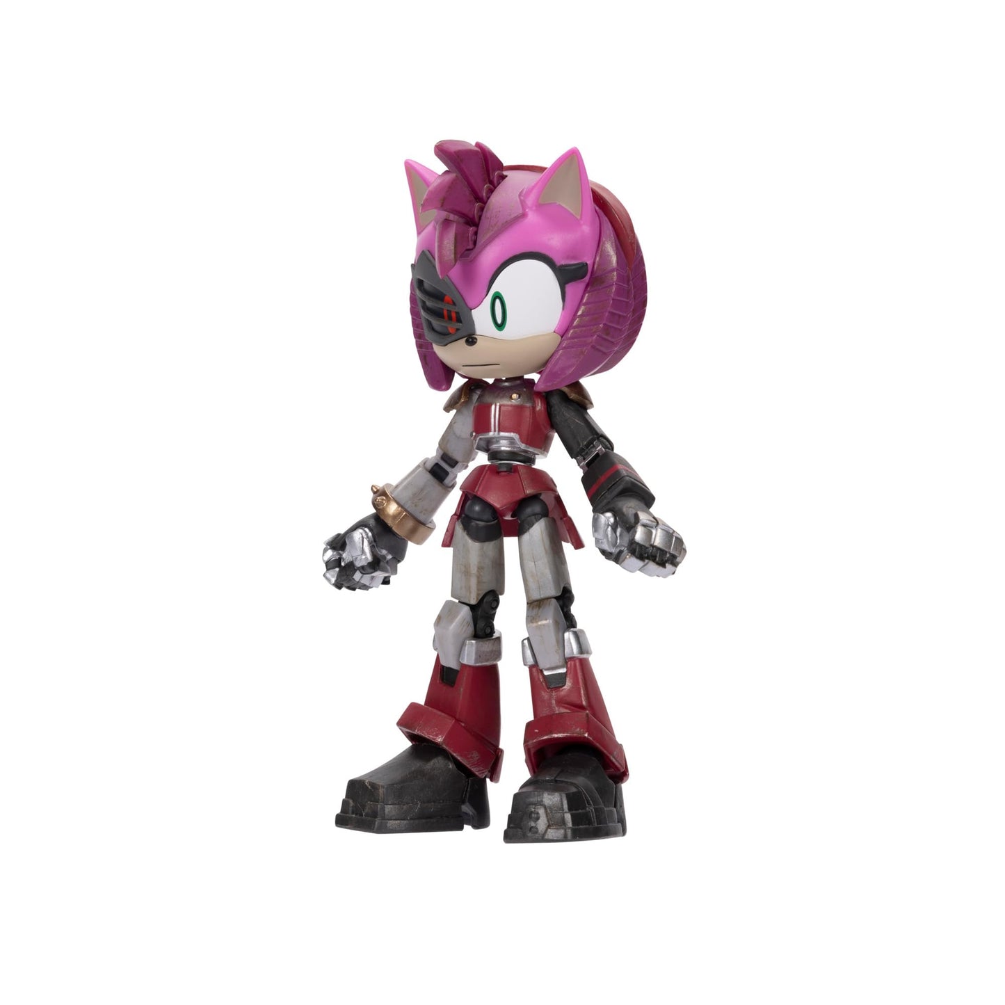Sonic Prime 5" Articulated Action Figure - Rusty Rose Yoke City, Pink, Model 414204, Plastic Material