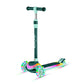Lifemaster 3-Wheel Kids Scooter With Multi-Color Lights On Deck & Wheels - 5-Height Adjustable Handlebar, Wide Anti-Slip Deck, C
