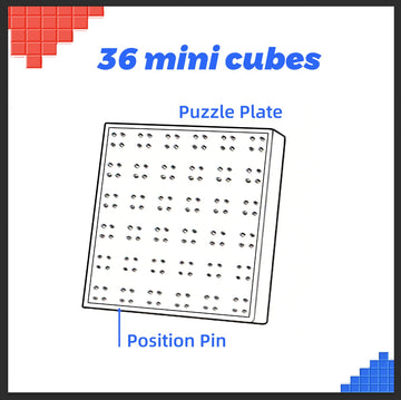 Gan Mosaic Cube, 6X6, 36 Pc 3X3 Mini Cubes With Puzzle Plate, With Puzzle Plate, Magic Cube Puzzle Toy For Kids Adults