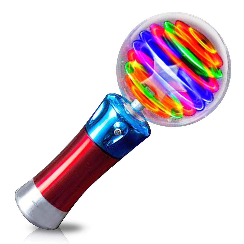 ArtCreativity Light Up Magic Ball Toy Wand for Kids - Flashing LED Wand for Boys and Girls - Spinning Lights and Colors - Fun Gi