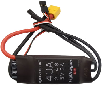 Flycolor 40A ESC 2-4S Electric Speed Controller 5v 3A BEC with XT60 & 3.5mm Bullet Plugs for RC Drone Airplane Brushless Motors