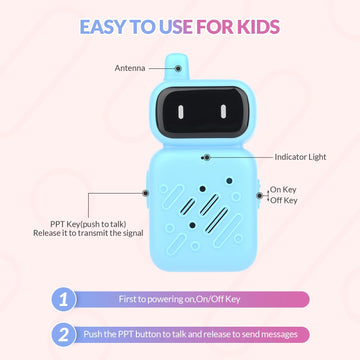 Mafiti Rechargeable Walkie Talkies For Kids 2 Pack Mini Robot Walkie Talkie Long Range 1 Kms 2 Way Radio Toddler Toys For 3-12 Y