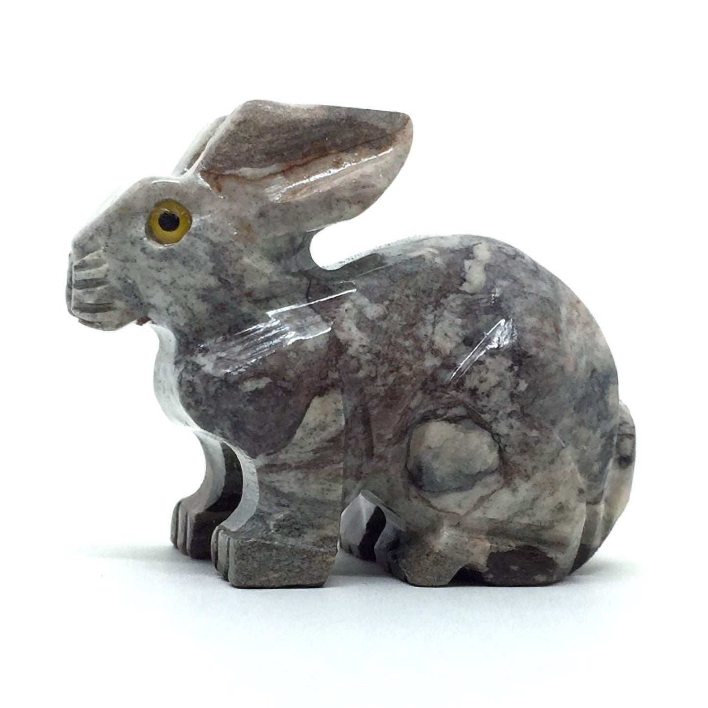 Nelson Creations, Llc 2 Inch Rabbit Natural Soapstone Hand-Carved Animal Charm Totem Stone Carving Figurine