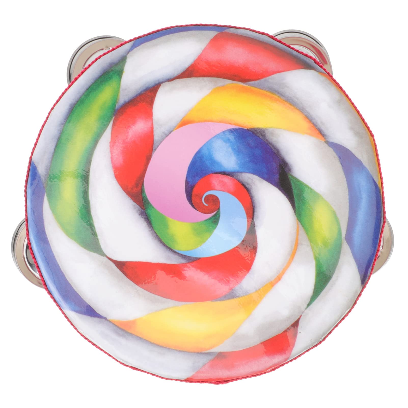 Heallily Handheld Tambourine Lollipop Drum Hand Drum Percussion Wood Frame Drum Kids Drums Musical Instruments For Preschool Edu